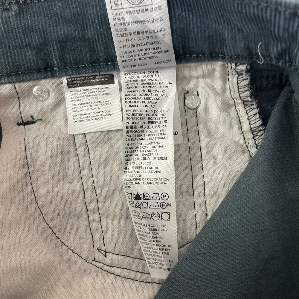 Levis 505 Pants Mens 31x30 Slate Gray Corduroy Pinwale Regular Straight Preppy